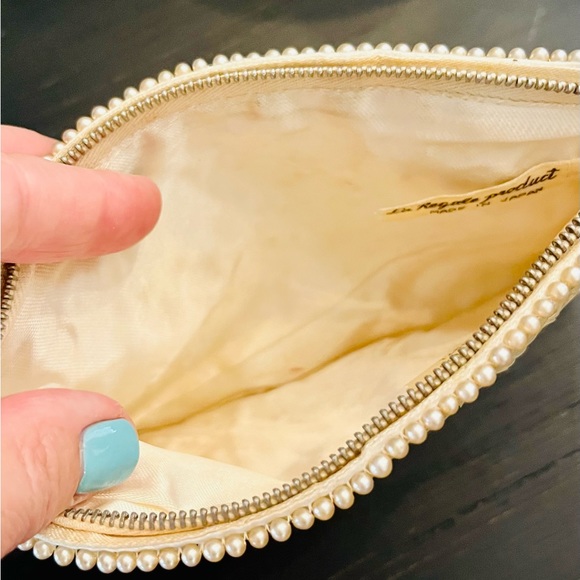 Vintage Pearl & Sequin Beaded Clutch Purse - Picture 5 of 10